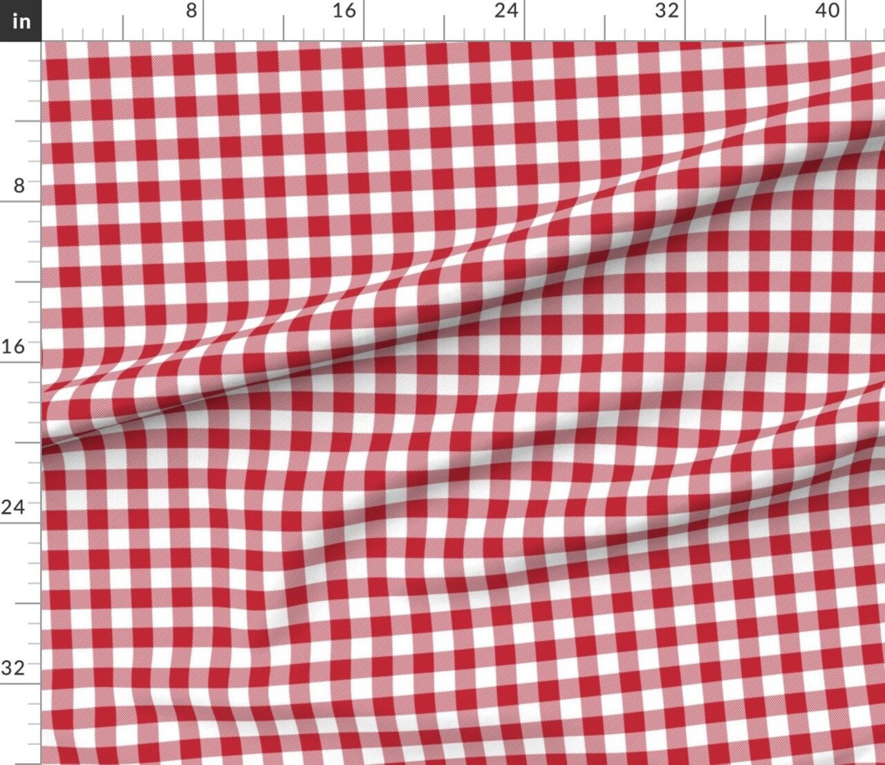 Buffalo Plaid Red White Check Tartan Picnic Custom Printed Fabric by Spoonflower Various Fabrics by the Yard or Fat Quarter